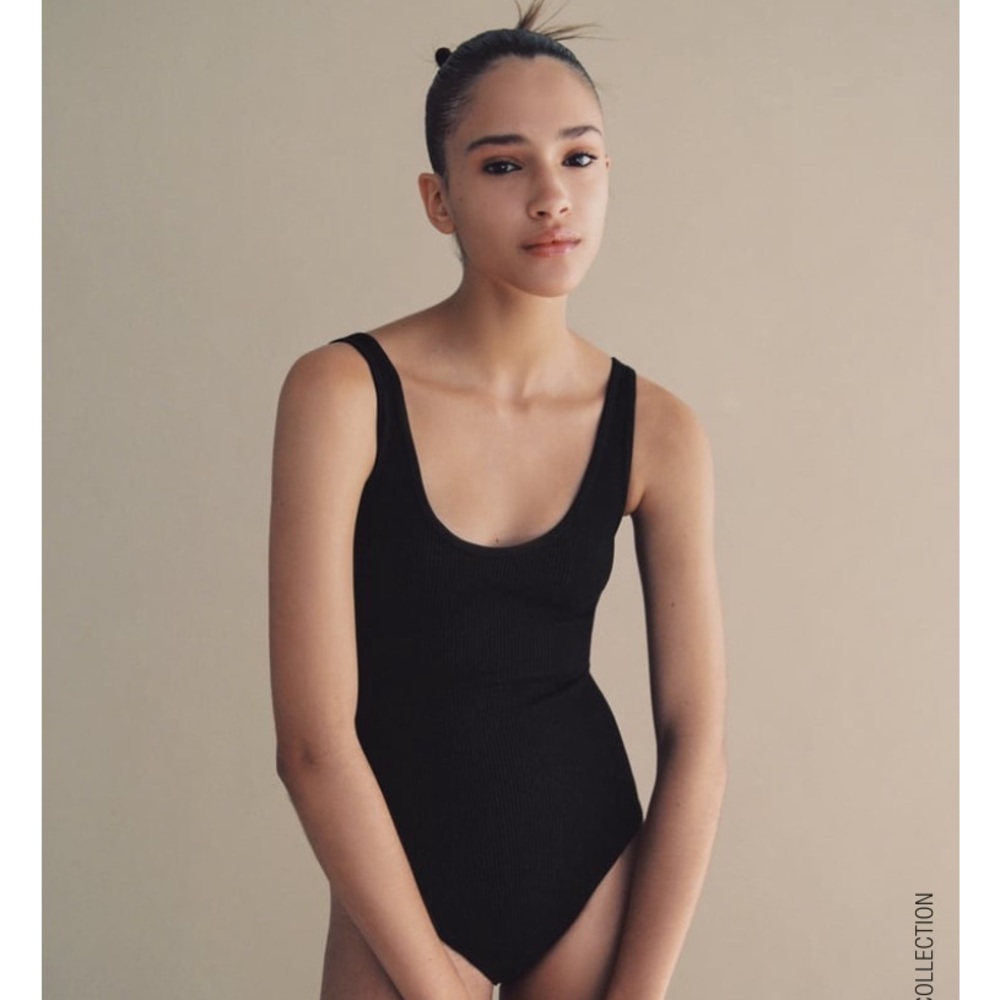 Zara Ribbed Thong Bodysuit